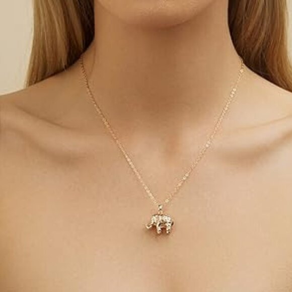 Neiman Marcus 18K Gold Plated Filigree Elephant Necklace - Picture 2 of 4